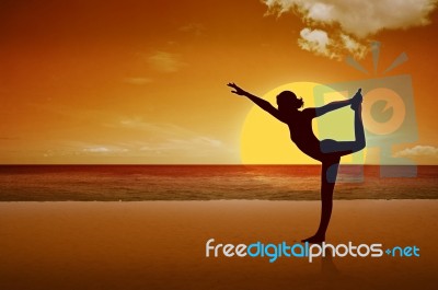 Girl Doing Yoga Stock Image