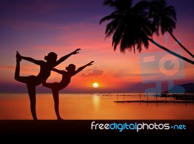 Girl Doing Yoga Stock Photo