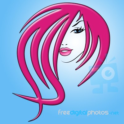 Girl Hair Indicates Facial Care And Attractiveness Stock Image