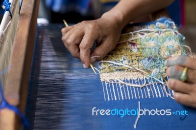 Girl Hand Using Quill Stock Photo