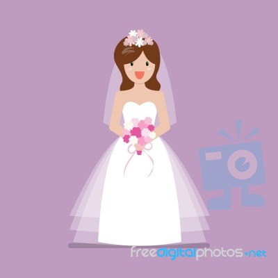 Girl In Bride Dress Stock Image