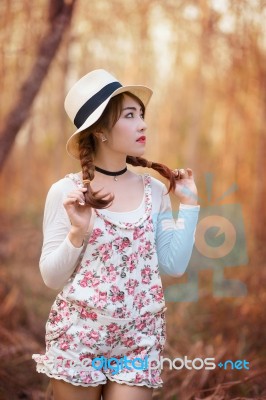 Girl In The Meadow Stock Photo