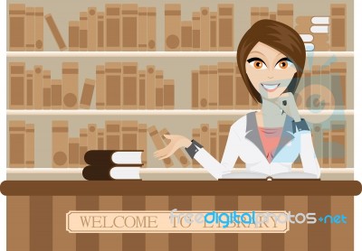 Girl Librarian Stock Image