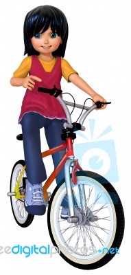 Girl On Bike Stock Image