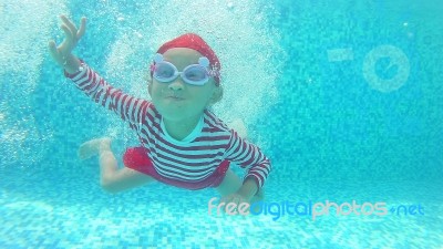 Girl Swim Stock Photo