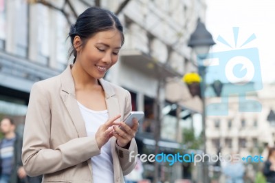 Girl With Mobile Phone Stock Photo