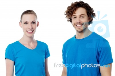 Girlfriend And Boyfriend Posing Together Stock Photo