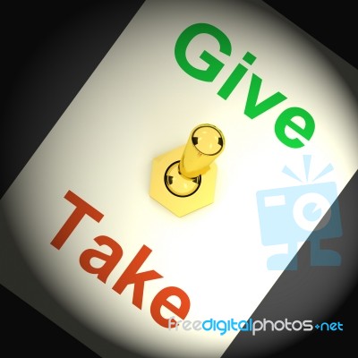 Give Take Switch Means Offering And Receiving Stock Image