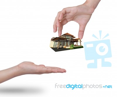 Giving New House Stock Photo