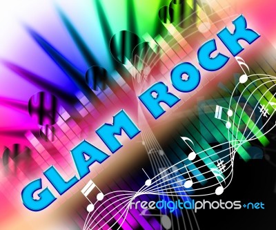 Glam Rock Indicates Sound Tracks And Harmonies Stock Image