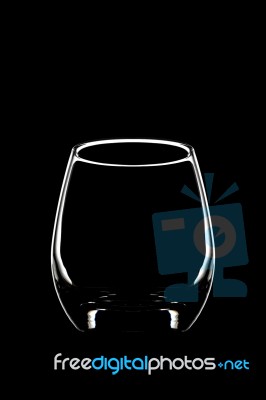 Glass For Water On Black Background Stock Photo