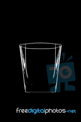 Glass For Whiskey On Black Background Stock Photo