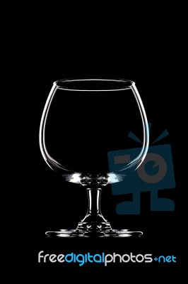 Glass For Whiskey On Black Background Stock Photo