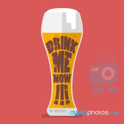 Glass Of Beer Drink Me Now Stock Image