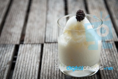 Glass Of Delicious Icecream Milkshakes Stock Photo