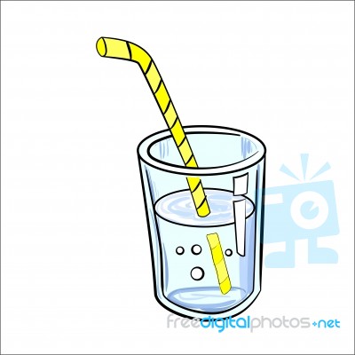 Glass Of Juice Cartoon -  Illustation Stock Image