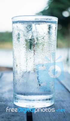 Glass Of Very Cold Water Stock Photo