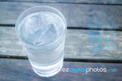 Glass Of Very Cold Water Stock Photo