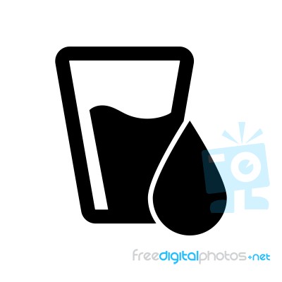 Glass Of Water With Drop Symbol Icon  Illustration O Stock Image