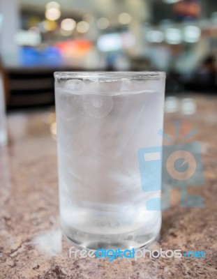 Glass Of Water With Ice Cubes Stock Photo