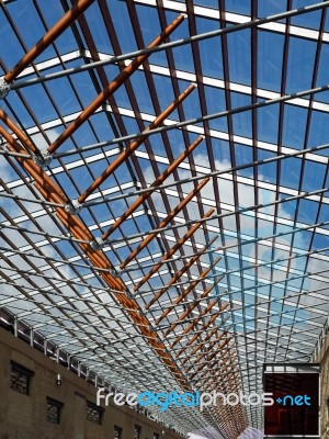 Glass Roof Over A Pedestrian Walkway In Bordeaux Stock Photo