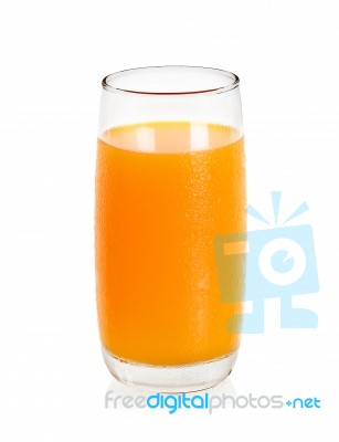 Glass With Orange Juice Isolated On The White Background Stock Photo