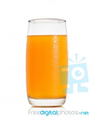 Glass With Orange Juice Isolated On The White Background Stock Photo