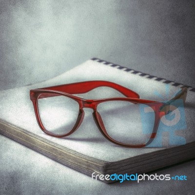 Glasses On Book Stock Photo