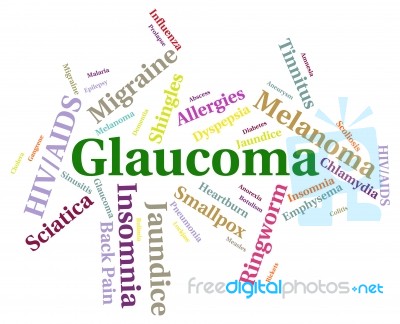 Glaucoma Illness Means Optic Nerve And Attack Stock Image