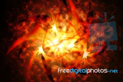 Glittering Fire Scene Stock Photo