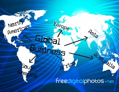 Global Business Represents Commerce Biz And Trade Stock Image