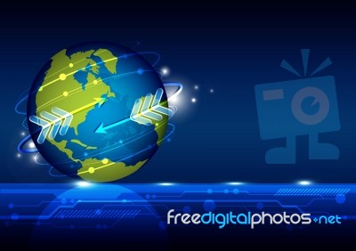 Global Communication Technology Background Stock Image