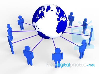 Global Computer Means Lan Network And Communicate Stock Image