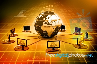 Global Computer Network Stock Image