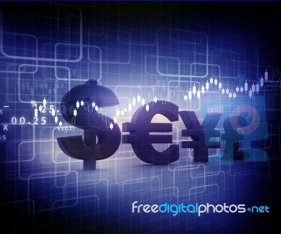 Global Currencies, Stock Market Chart Stock Image