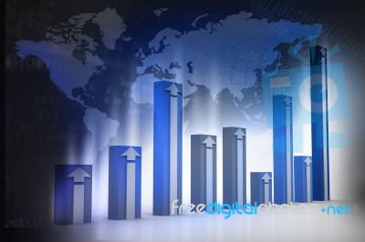 Global Financial Charts And Graphs Illustration Stock Image