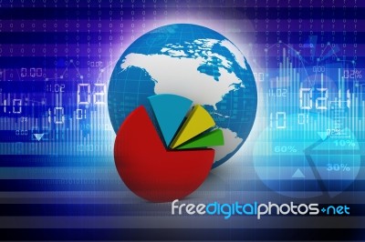 Global Financial Charts And Graphs Illustration Stock Image