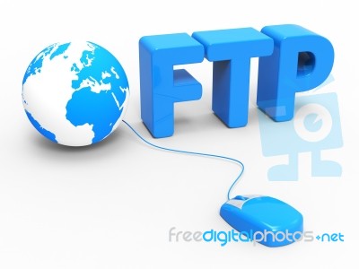 Global Internet Indicates File Transfer Protocol And Web Stock Image