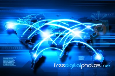 Global Network Connection Stock Image