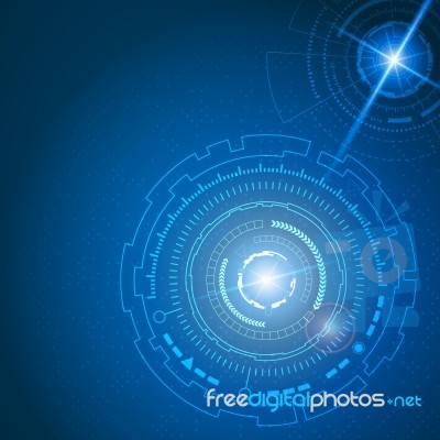 Global Network Connection Over Blue Background Stock Image