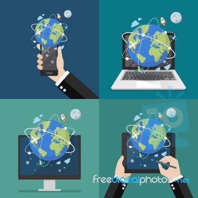 Global Network Connection Technology Stock Image