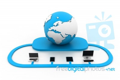 Global Network Devices Stock Image