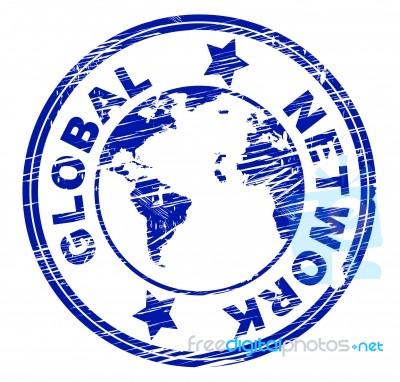 Global Network Shows Social Media Marketing And Community Stock Image