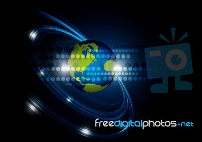 Global Network Technology Background Stock Image