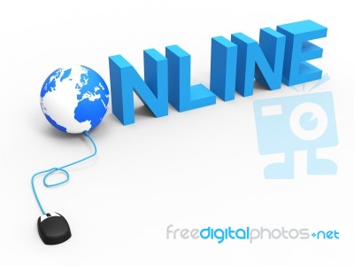 Global Online Means World Wide Web And Net Stock Image