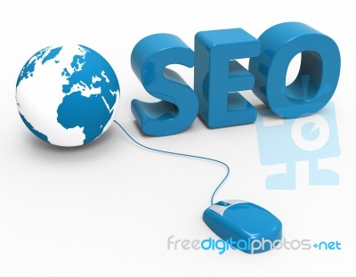 Global Seo Means World Wide Web And Website Stock Image