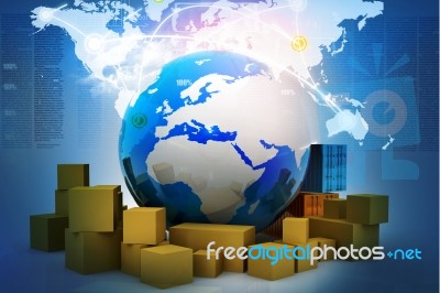 Global Shipping Stock Image