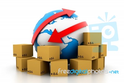 Global Shipping Stock Image