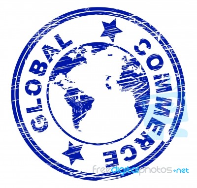 Global Shipping Indicates Globalize Sell And Buying Stock Image