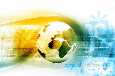 Global Technology Background Stock Image